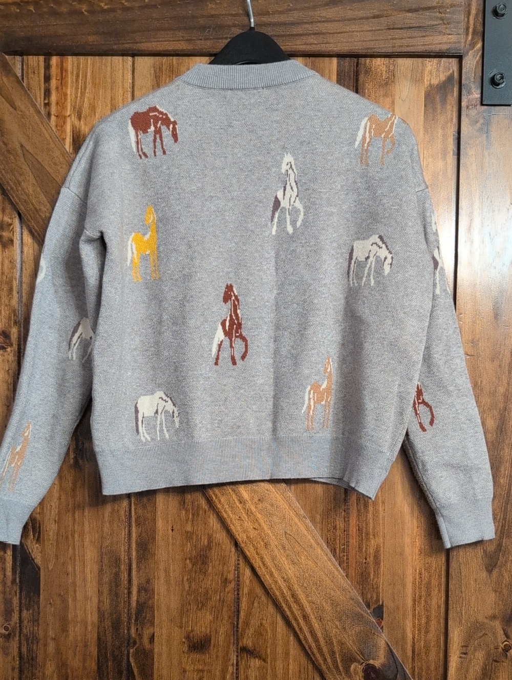 THML Gray Horse Knit Sweater Size Small - Picture 2 of 4